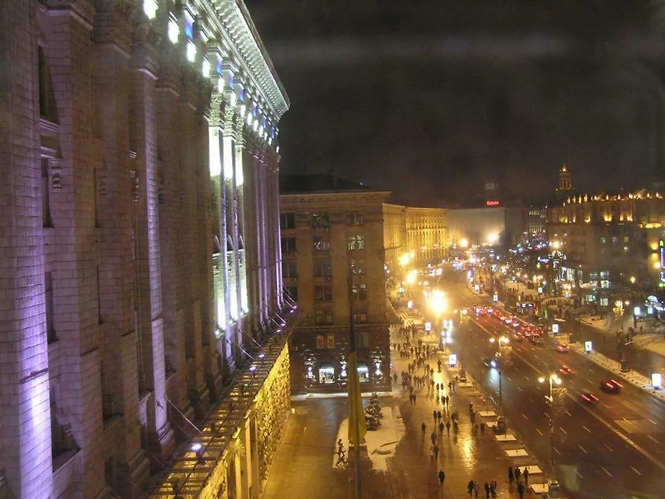 Independence Square - Khreschatyk. View On Independence Sq. Fountains Kyiv Ukraine