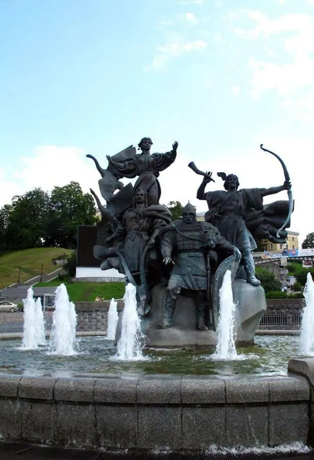 Independence Square - Khreschatyk. View On Independence Sq. Fountains Kiev